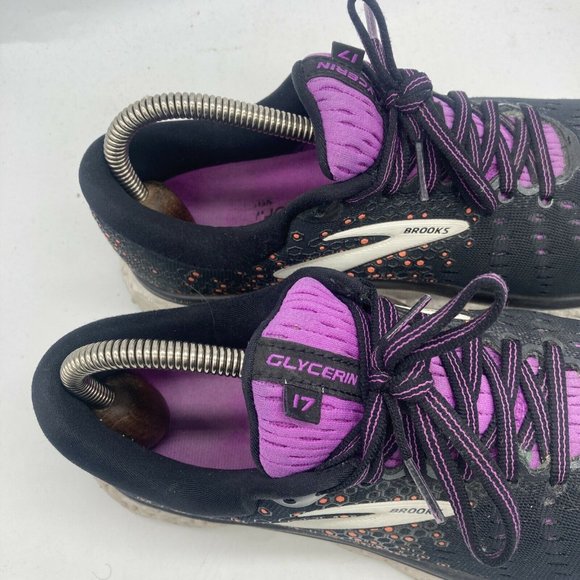 Brooks Glycerin 17 Womens Running Shoes Black Purple Size 8D Wide EU 39 - Picture 8 of 9